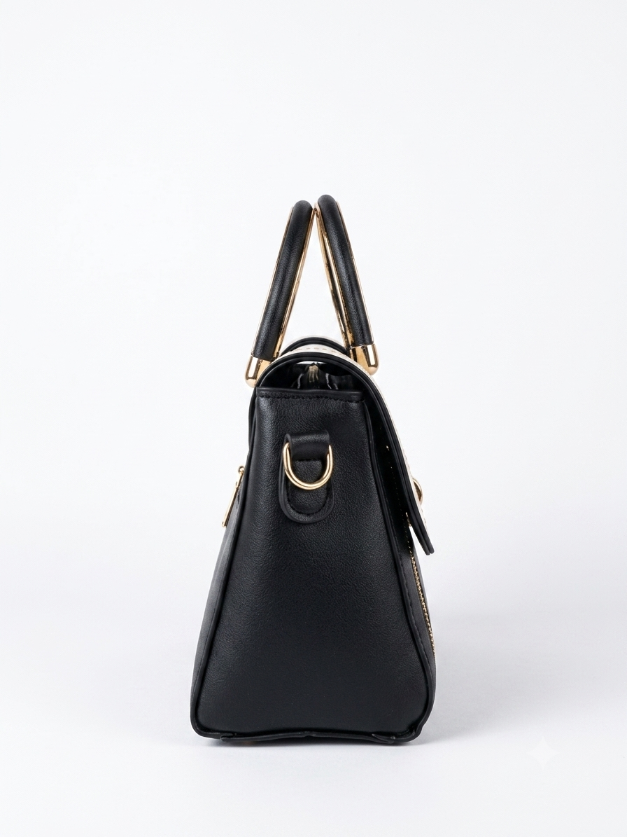 Rise&Roar × Angeline Signature Black & White Top Handle Bag