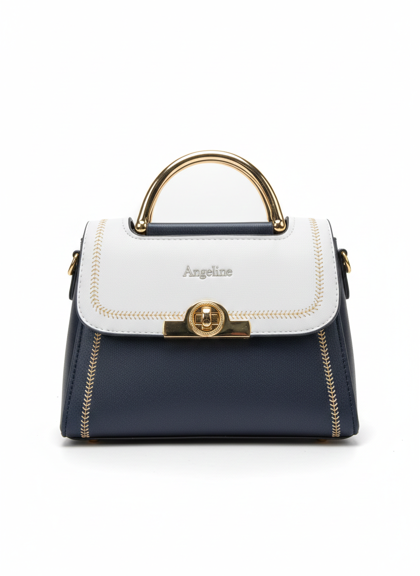 Rise&Roar × Angeline Signature Black & White Top Handle Bag