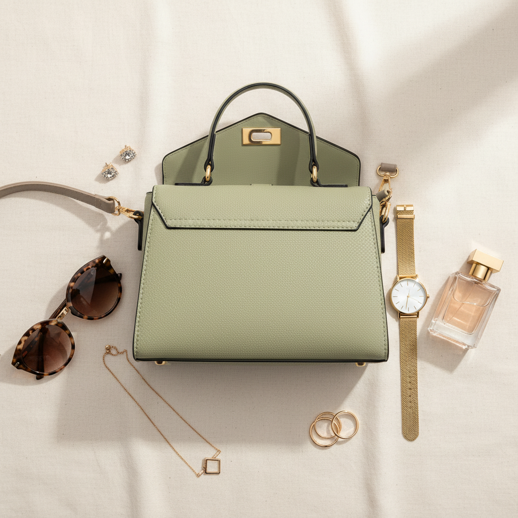 Flat lay with accessories