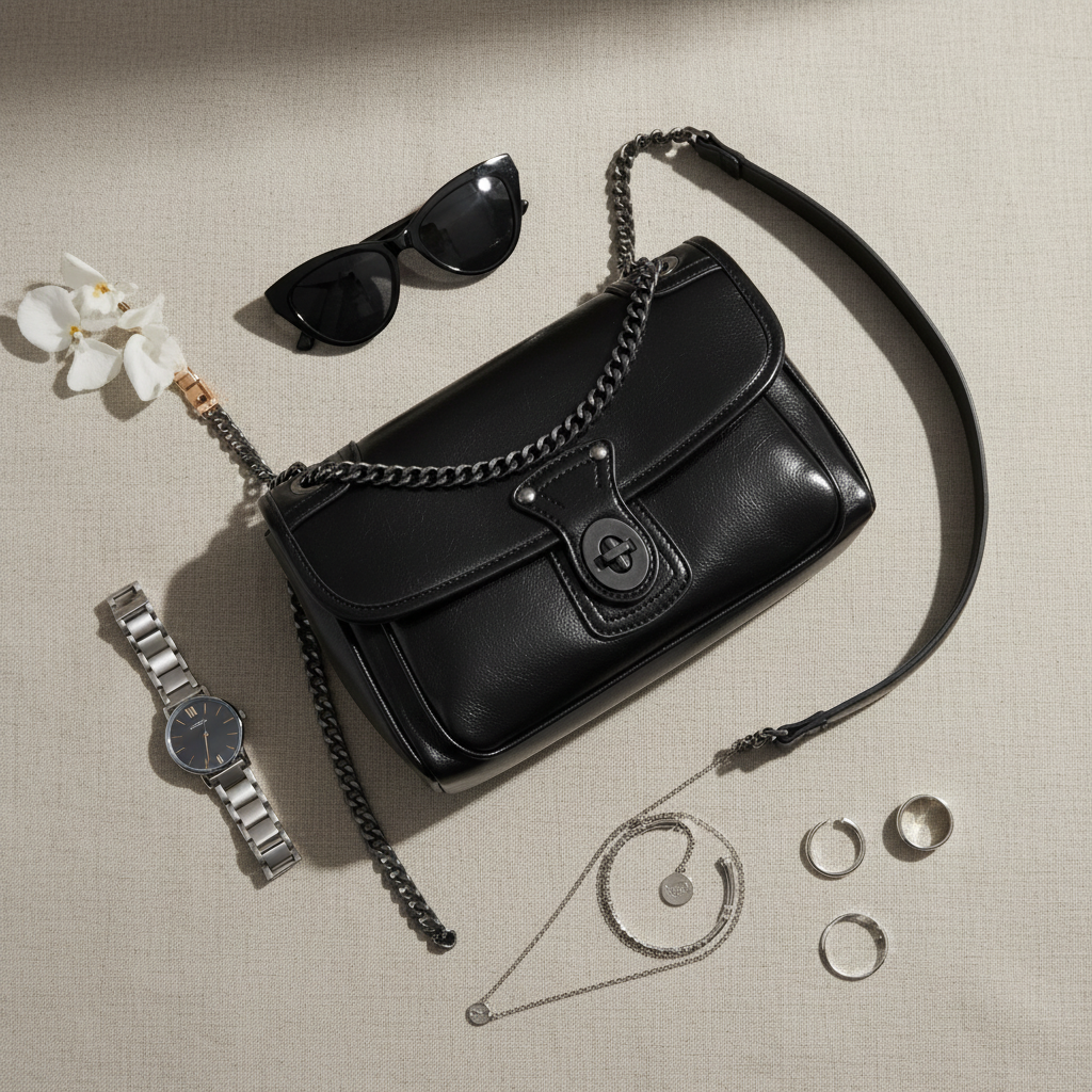 Flat lay with accessories